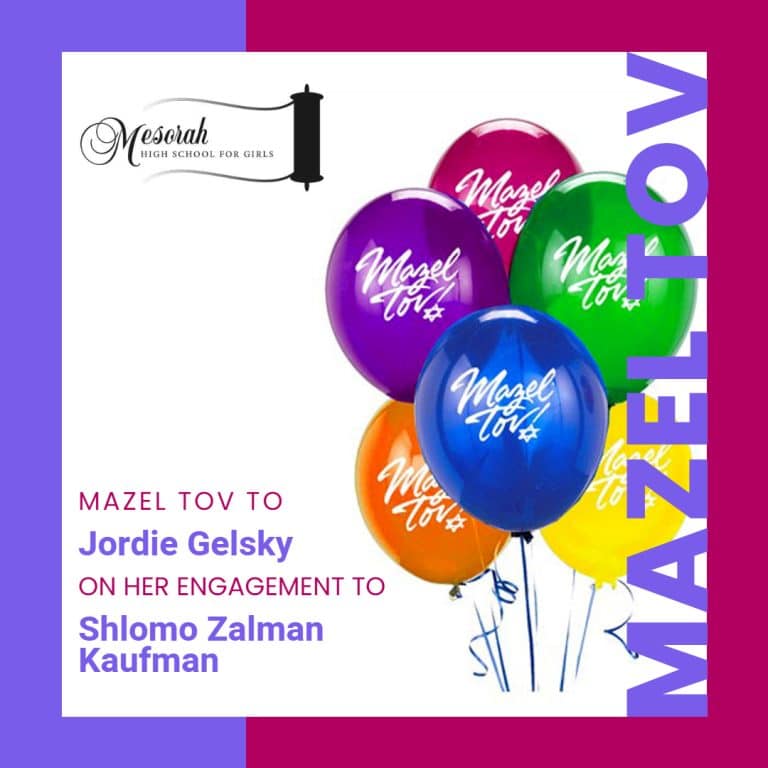 Mazel Tov to Jordie Gelsky on her Engagement to Shlomo Zalman Kaufman